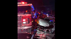 San Bernardino County Fire Medic/Engine 12 was stuck by an unrelated vehicle while blocking at an accident.