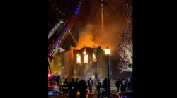 Saint Louis firefighters battled a two-story vacant structure fire early Monday morning.