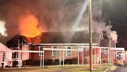 A suspicious overnight fire destroyed a Laurinburg church. A suspicious overnight fire destroyed a Laurinburg church.