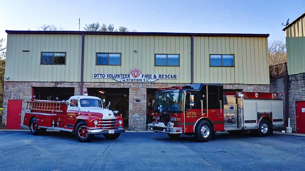 Otto Fire and Rescue Chief Terry Rholetter Jr. was flown to Augusta Burn Center after being seriously burned fighting a wildland fire.
