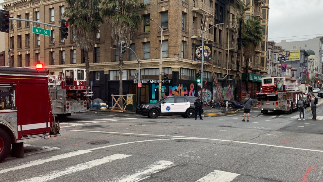 San Francisco firefighters rescued several residents from a building fire.