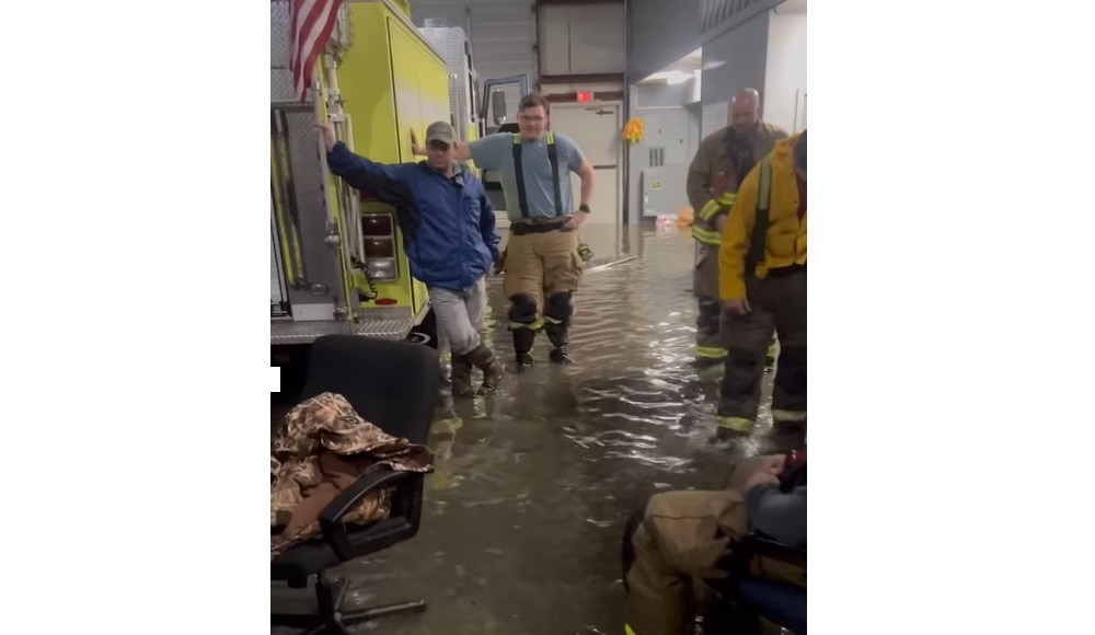 Heavy overnight rain flooded parts of Monroeville including Fire Station 1.