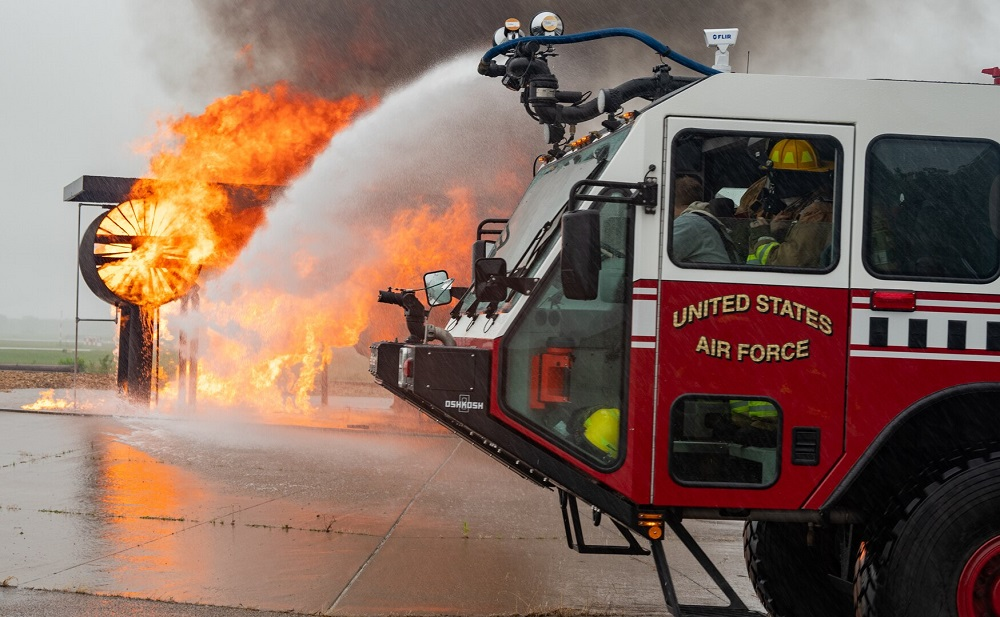 152nd CES firefighters train at Volk Field in Wisconsin.
