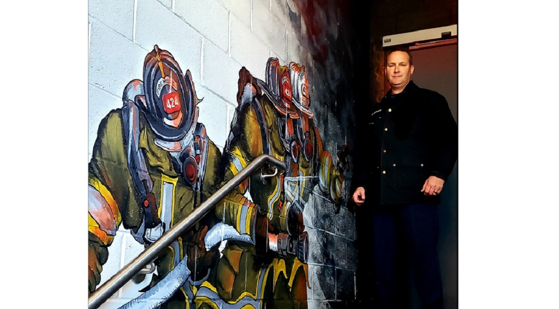 Fairfax County Fire Station 24 has a unique mural by firefighter and artist Michael Furman.