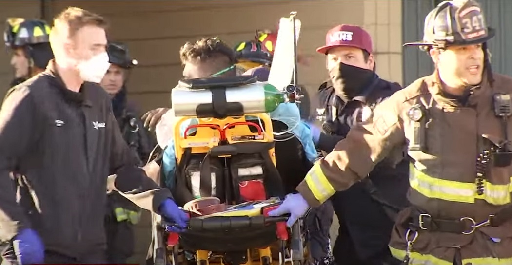 Multiple rescues were made at a two-alarm high-rise fire that injured five people, including three firefighters in Oakland.