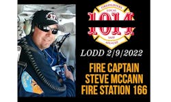 Los Angeles County Fire Department Captain Steve McCann died after suffering a medical emergency while on duty. Los Angeles County Fire Department Captain Steve McCann died after suffering a medical emergency while on duty.