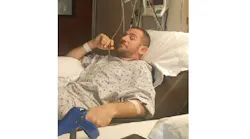 Middletown firefighter Shawn Menear made a big step in his recovery, walking for the first time in two weeks.