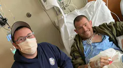 FF Menear with Dave Smiley who was involved in a similar incident in 2019 which he suffered severe burns as well.