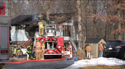A father and son used a ground ladder to rescue three neighbors and their dog after their house caught fire in Heidelberg Township.