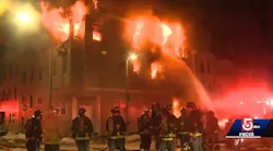 Over 100 Boston firefighters battled a six-alarm fire in East Boston overnight.
