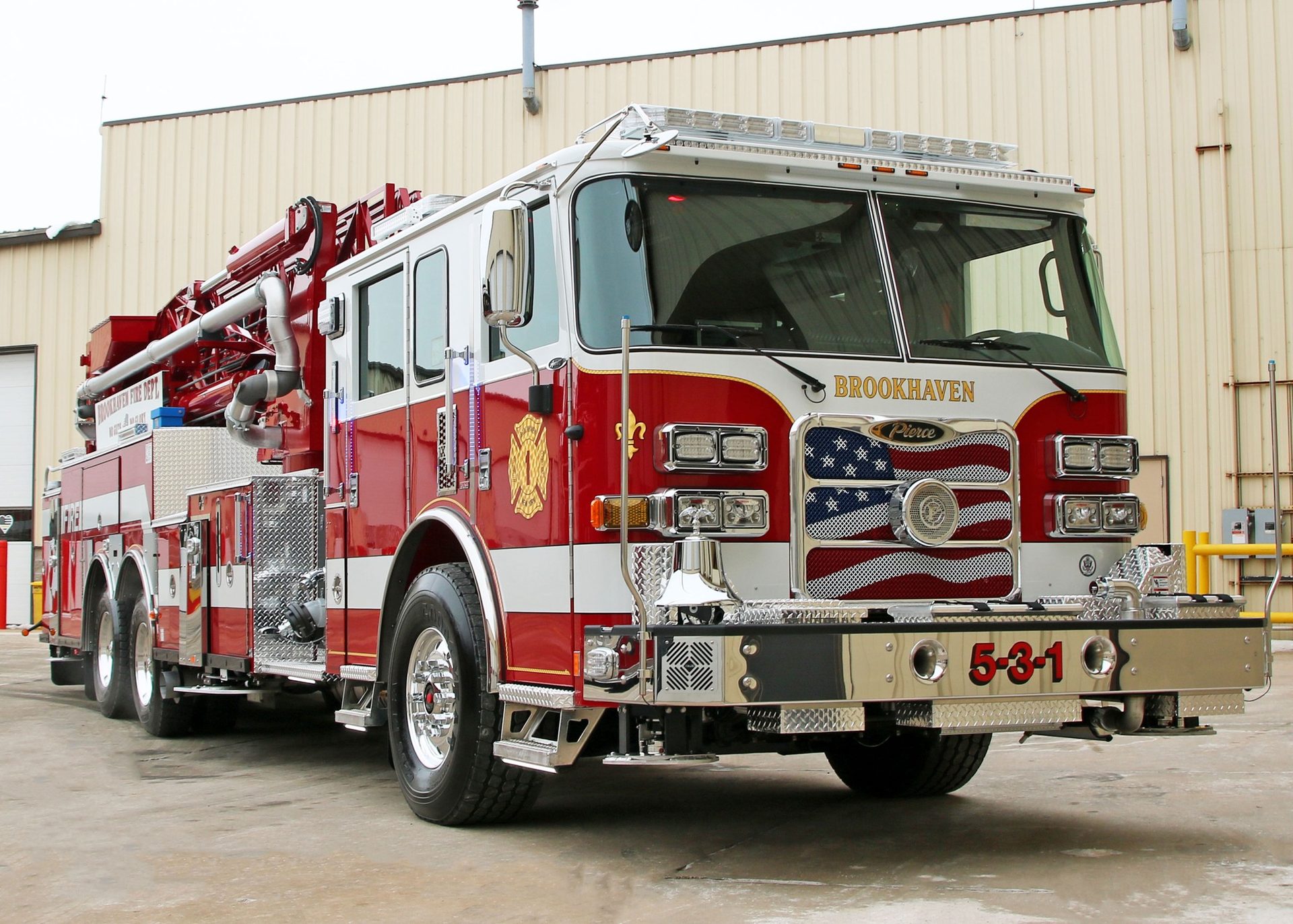 The Brookhaven Fire Department has taken delivery a custom-built Pierce 100&rsquo; Ascendant Aerial Tower.