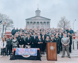 The family of Cleveland Fire Capt. James “Dustin” Samples and members of the Tennessee Professional Fire Fighters Association gathered at Tennessee State Capitol in a fight for PTSD coverage. The family of Cleveland Fire Capt. James “Dustin” Samples and members of the Tennessee Professional Fire Fighters Association gathered at Tennessee State Capitol in a fight for PTSD coverage.