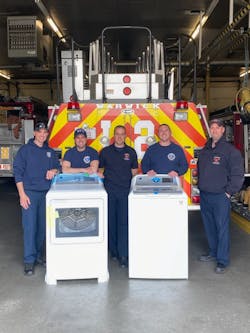 Laundering at the firehouse&mdash;beyond cleaning turnout gear in extractors&mdash;deserves attention. Even at stations that employ Hot, Warm and Cold Zone design, contaminants (carcinogens, chemicals, bacteria, bedbugs, etc.) can infiltrate living areas. Conventional clothes washers and dryers, including those that have high-temperature operation, can help to mitigate such problems. Here, the Warwick, RI, Fire Department takes delivery of a GE washer and dryer that GE Appliances donated to the department via its GEA4Heroes program.