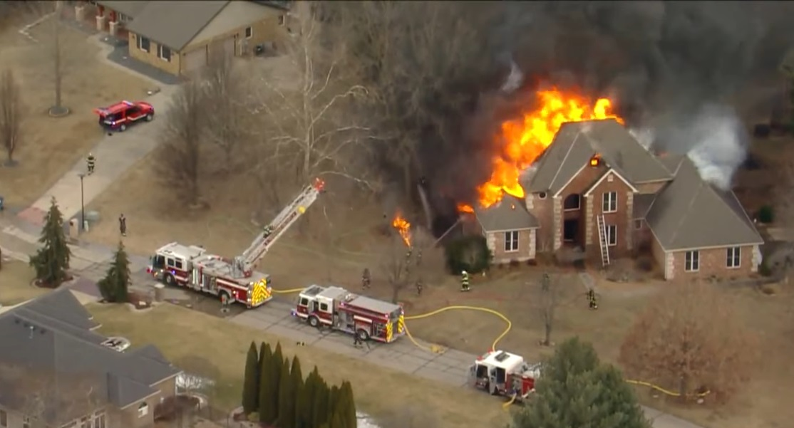 A Collinsville home was destroyed by a wind driven fire early Wednesday morning.