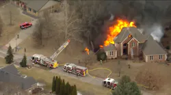 A Collinsville home was destroyed by a wind driven fire early Wednesday morning.