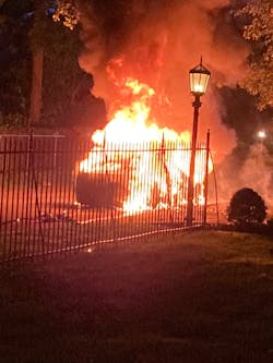 Firefighters encountered this fully involved Tesla Model S upon arrival in Lower Merion Township, PA, in June 2021.