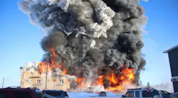 Firefighters in Brandon, Manitoba fought a massive blaze in a four-story apartment under construction.