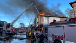 New Orleans firefighters battled heavy fire in an apartment building that damaged 12 units.