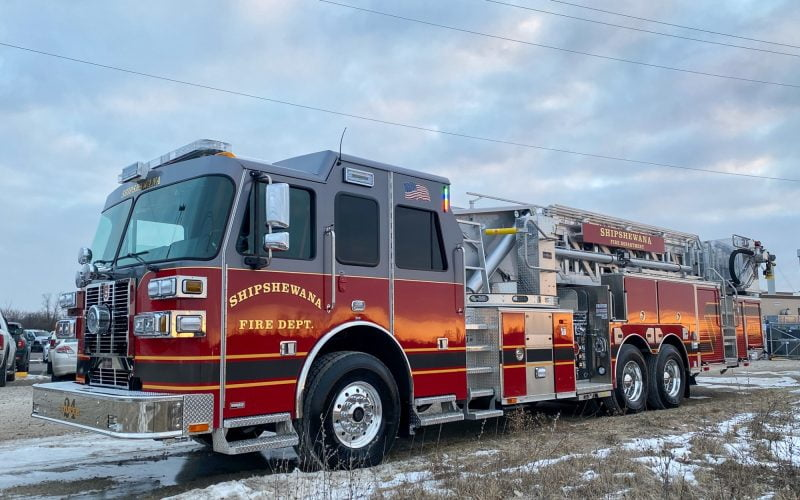 The Shipshewana Fire Department has taken delivery of a custom-built Sutphen 100-foot aerial platform.