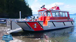 The Suffolk Fire Department has taken delivery of a Munson Boats 34-foot Landing Craft fire/rescue boat.