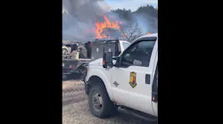 A firefighter died Sunday battling the Lake Ellsworth Fire, according to Comanche County/Lawton Emergency Management.