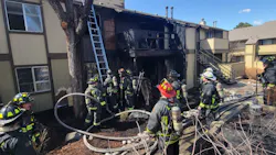 Aurora firefighters battled the two-alarm fire Thursday afternoon.