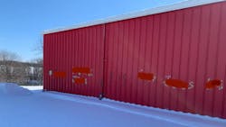 The Plainville fire chief covered up the graffiti after police investigated the incident. The Plainville fire chief covered up the graffiti after police investigated the incident.