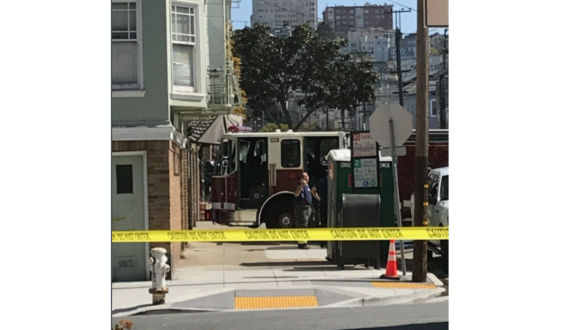 Two San Francisco pumpers collided at an intersection Friday.