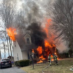 Frederick County firefighters used a defensive attack on the house fire. Frederick County firefighters used a defensive attack on the house fire.