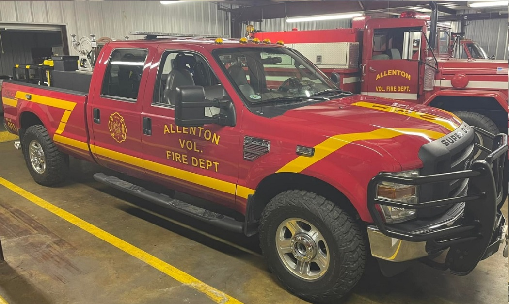 An Allenton firefighter was airlifted to a hospital after being struck by a vehicle at a fire scene.