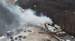A massive pile-up during a snow squall on Interstate-81 in Foster Township sparked a large fire and claimed five lives.