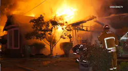 Los Angeles fire crews battled a fast-moving fire that claimed one man's life.