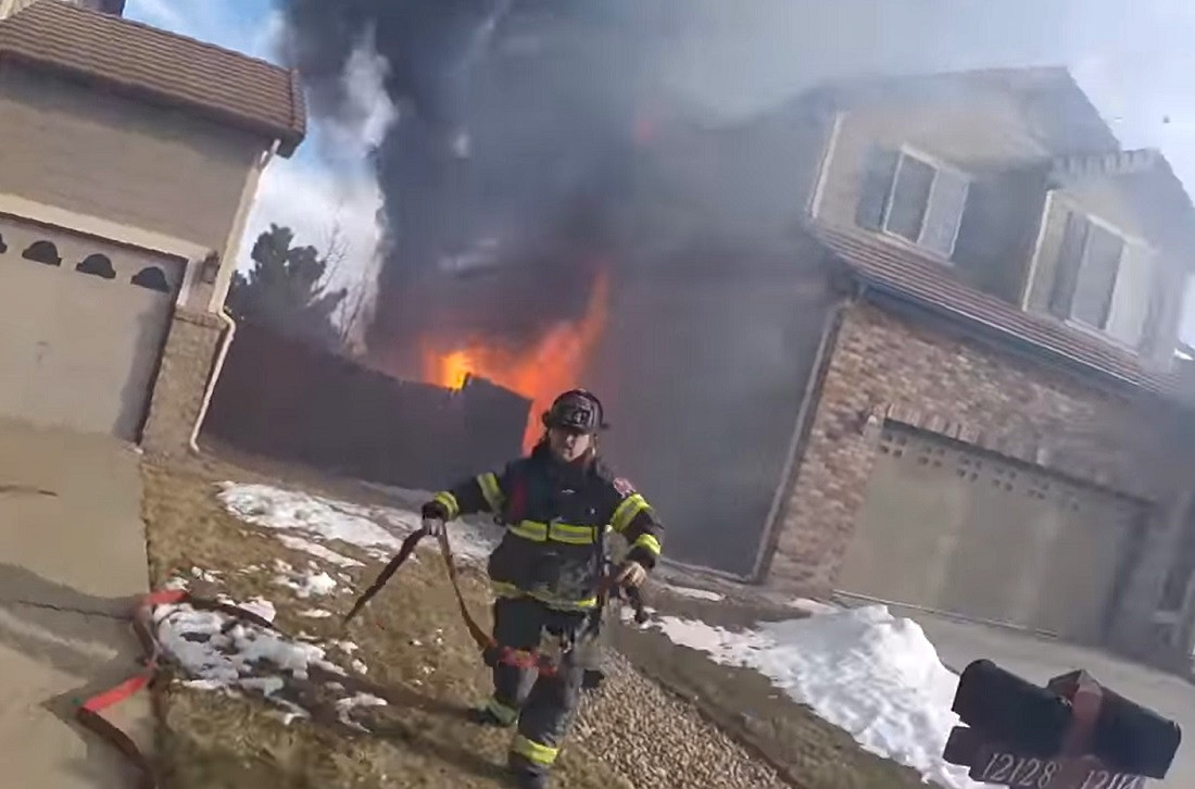 South Metro firefighters battled heavy fire that started on the exterior of a two-story dwelling.