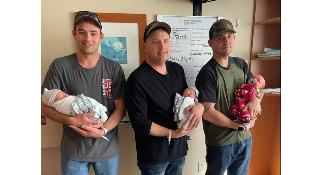 Three Fort Belvoir firefighter became new fathers within a twenty-four-hour period at the same hospital.