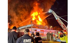 A three-alarm fire tore through the Levittown Lanes bowling alley early Wednesday morning destroying the business. A three-alarm fire tore through the Levittown Lanes bowling alley early Wednesday morning destroying the business.