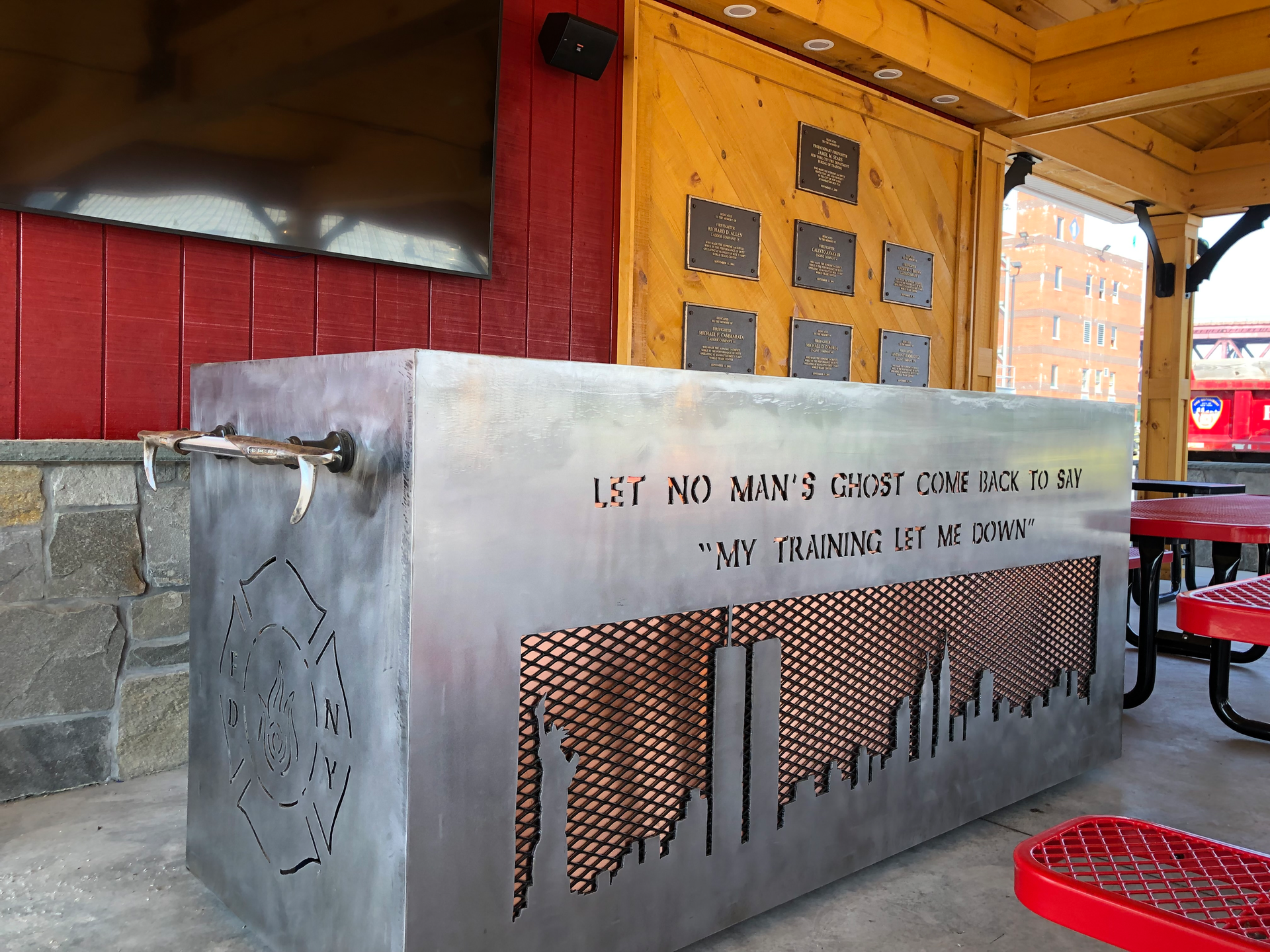 One of several signs at FDNY Fire Academy that reminds members of the importance of continual training.