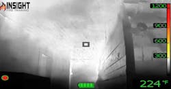 These images depict conditions one second apart from each other. The top photo shows conditions after the nozzle is closed. The center photo shows the convection currents (thermal rebound) moving halfway down the hallway. The bottom photo reveals how the entire hallway was overwhelmed with convection currents. These images depict conditions one second apart from each other. The top photo shows conditions after the nozzle is closed. The center photo shows the convection currents (thermal rebound) moving halfway down the hallway. The bottom photo reveals how the entire hallway was overwhelmed with convection currents.