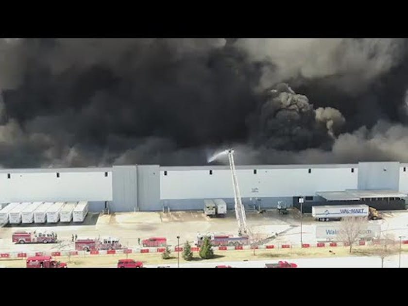 IN Departments Battling a Massive Fire at a Walmart Distribution Center
