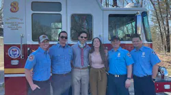 Indianapolis police officer Thomas Mangan was able to thank firefighters who saved his life after he was shot on duty in February.