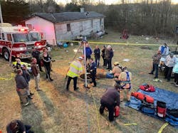 Multiple agencies responded to the scene, including several members of a state USAR Task Force. Multiple agencies responded to the scene, including several members of a state USAR Task Force.