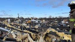 Siedel and Assistant Chief Chris Travis walked the route employees would’ve taken towards the bathrooms, where most employees had taken shelter. Siedel and Assistant Chief Chris Travis walked the route employees would’ve taken towards the bathrooms, where most employees had taken shelter.