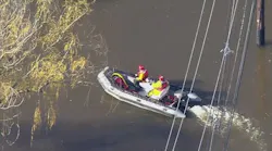 Rescue efforts underway in New Milford, NJ.
