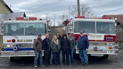 The Elk Lake, PA, Volunteer Fire Company donated two pumpers to the Washington Park Fire Department in Illinois after a blaze destroyed their station and apparatus. The Elk Lake, PA, Volunteer Fire Company donated two pumpers to the Washington Park Fire Department in Illinois after a blaze destroyed their station and apparatus.