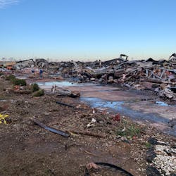 This is what remained of center of the candle factory after the tornado.