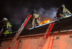 The two-alarm fire brought over 75 firefighters to the scene.