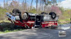 A Horsepasture fire truck was involved in an accident and rolled over while responding to a separate accident call.