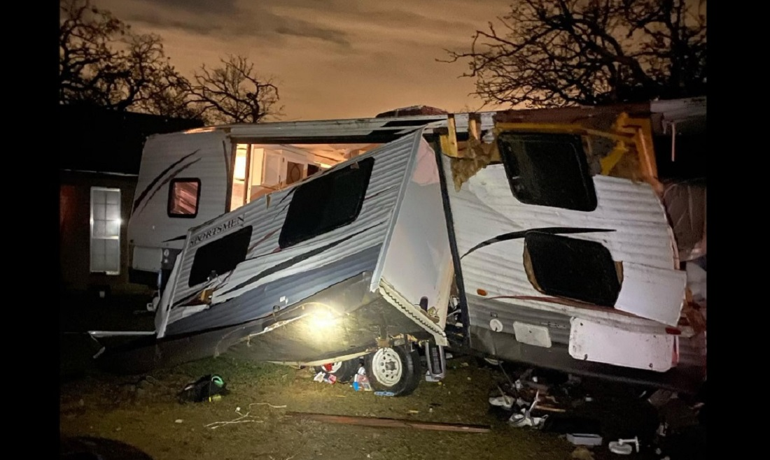 TX firefighters were kept busy with fires, floods and structural damage as a storm system swept through Monday night.