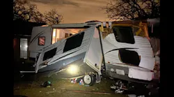 TX firefighters were kept busy with fires, floods and structural damage as a storm system swept through Monday night.