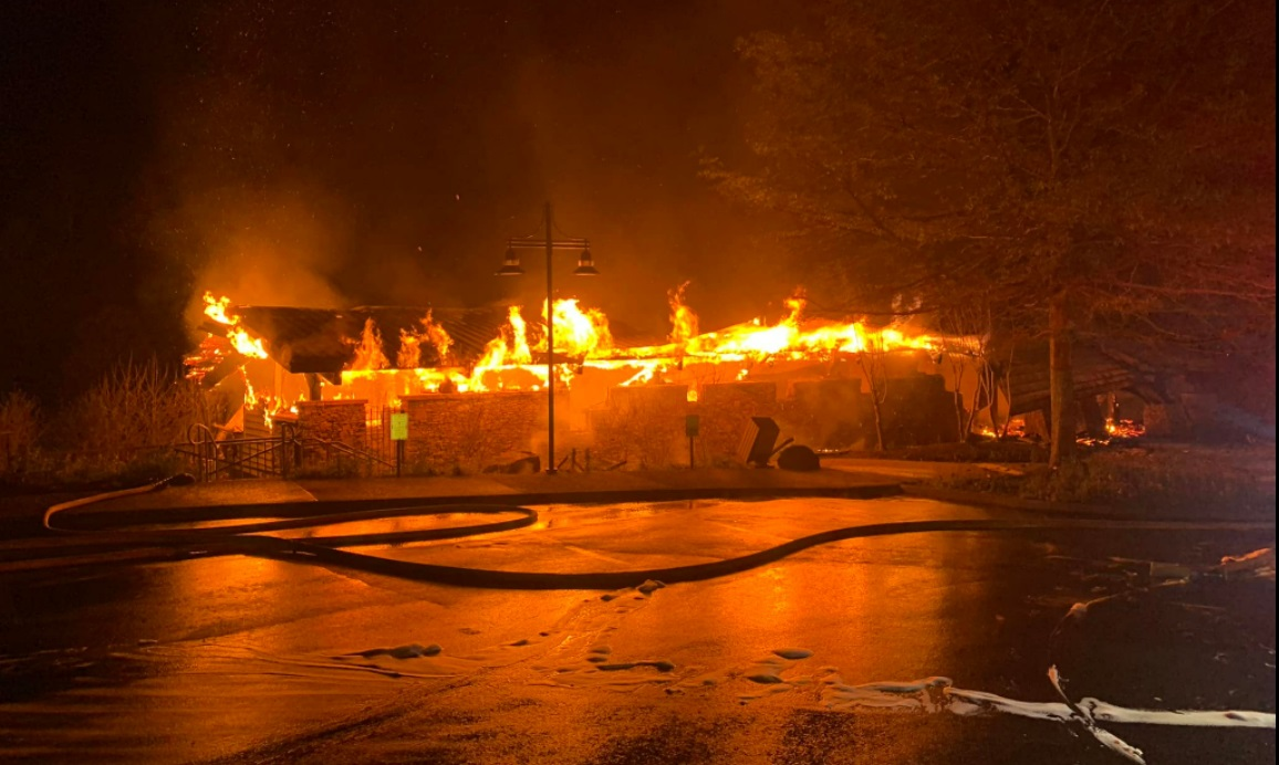 The Ocoee Whitewater Center, host of the 1996 Atlanta Summer Olympic whitewater events was destroyed by fire.