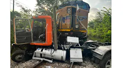 The driver of a semi-truck had to be airlifted to a local hospital after his vehicle was struck by a train.